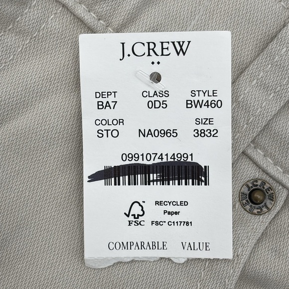 J Crew Factory Straight-fit garment-dyed five-pocket pant Stone 38/32 NWT BW460 - Picture 8 of 12